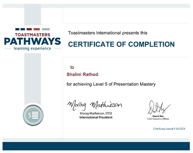 Presentation Mastery – Toastmasters International